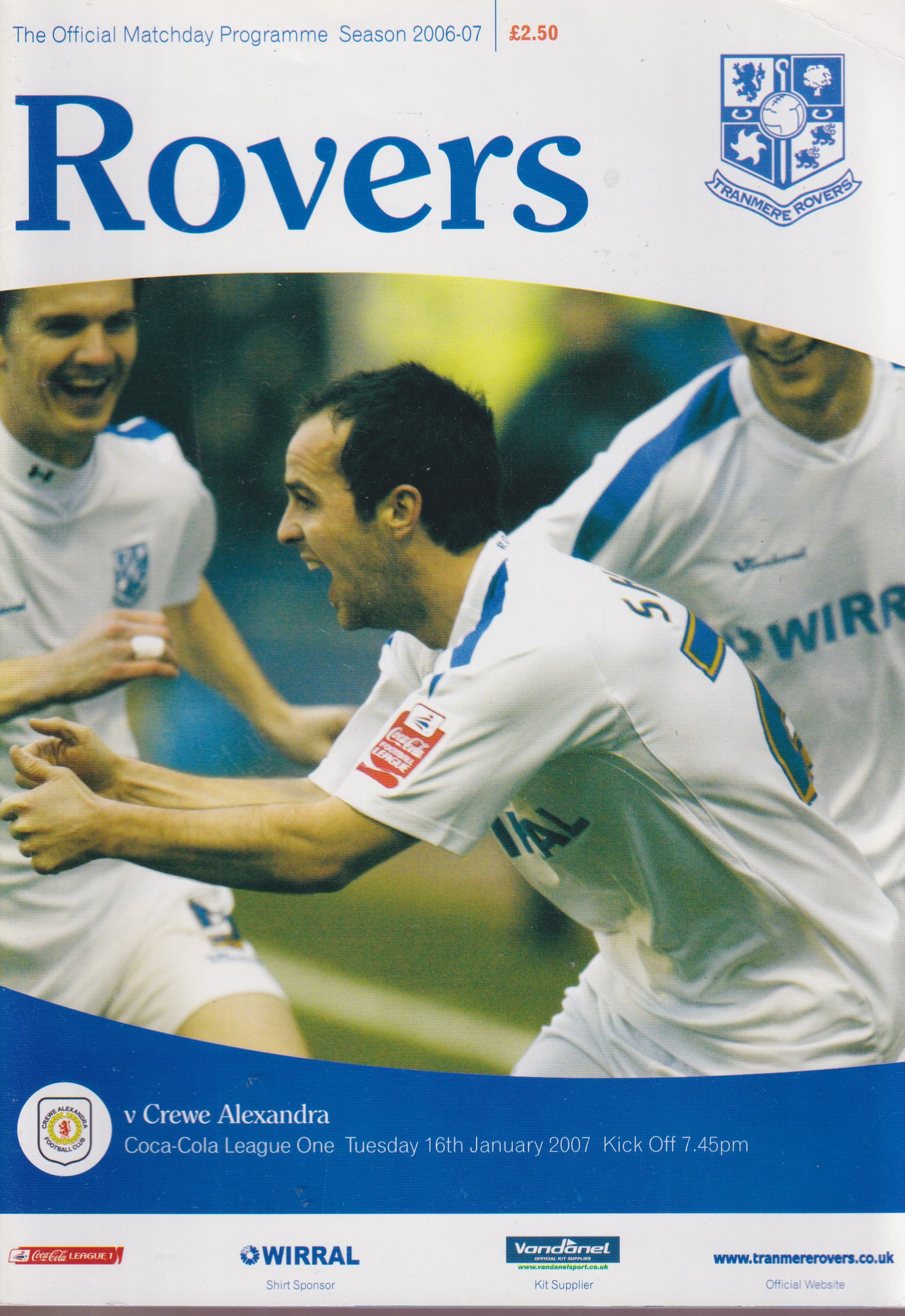 Tranmere Rovers v Crewe Alexandra match programme